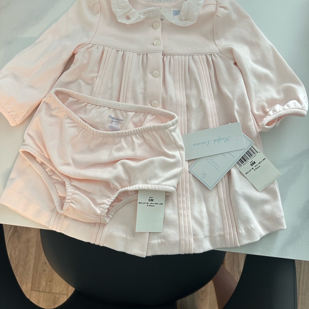 Ralph Lauren Pink Baby Dress Set